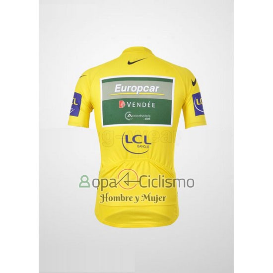 Europcar Lider Ropa Ciclismo Culotte Corto 2011 Hombre Mangas Cortas AMarillo